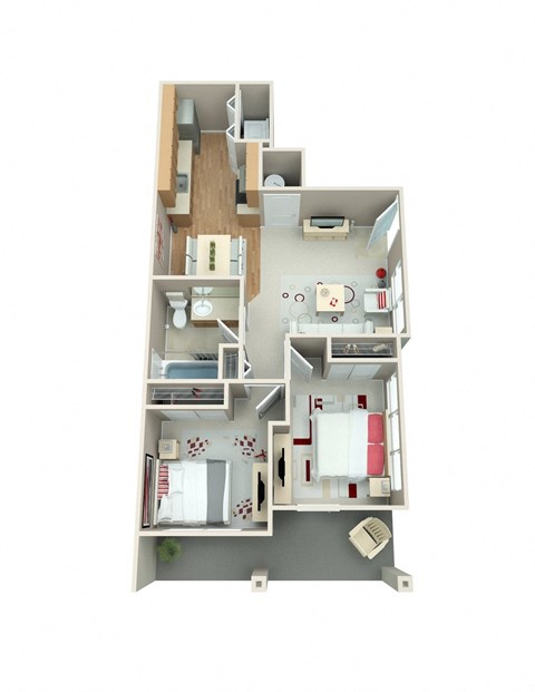 Springwater Crossing_Gresham OR_Floor Plan_Two Bedroom Flat